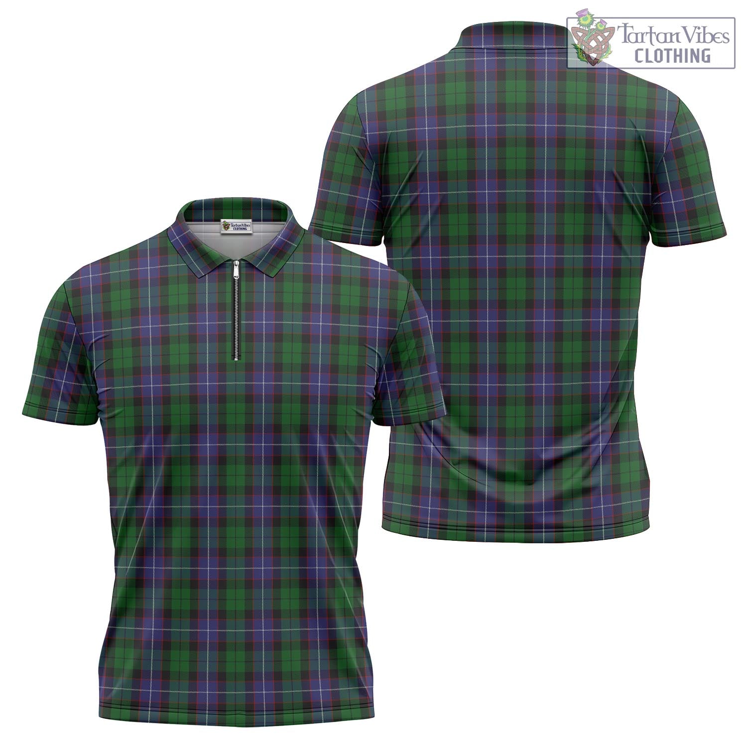 Tartan Vibes Clothing Galbraith Tartan Zipper Polo Shirt