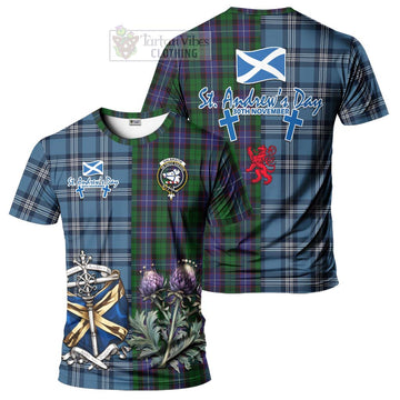 Galbraith Tartan T-Shirt Happy St. Andrew's Day Half Tartan Style