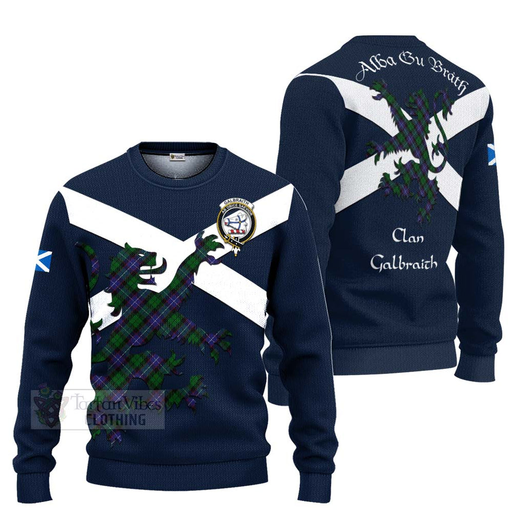 Tartan Vibes Clothing Galbraith Tartan Lion Rampant Knitted Sweater – Proudly Display Your Heritage with Alba Gu Brath and Clan Name