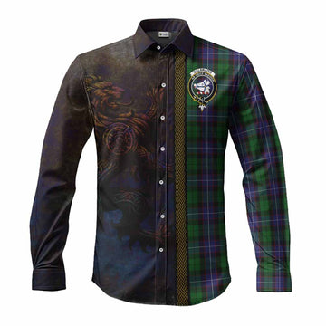 Galbraith Tartan Family Crest Long Sleeve Button Shirt Alba Gu Brath Be Brave Lion Ancient Style Men's Shirt S - Tartan Vibes Clothing