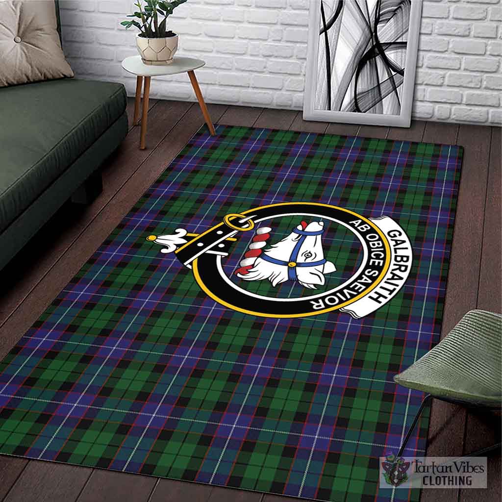 Tartan Vibes Clothing Galbraith Tartan Area Rug with Family Crest