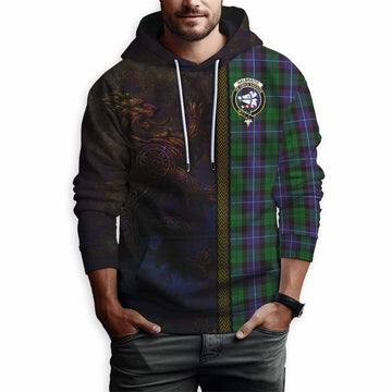 Galbraith Tartan Family Crest Hoodie Alba Gu Brath Be Brave Lion Ancient Style Pullover Hoodie - Tartan Vibes Clothing