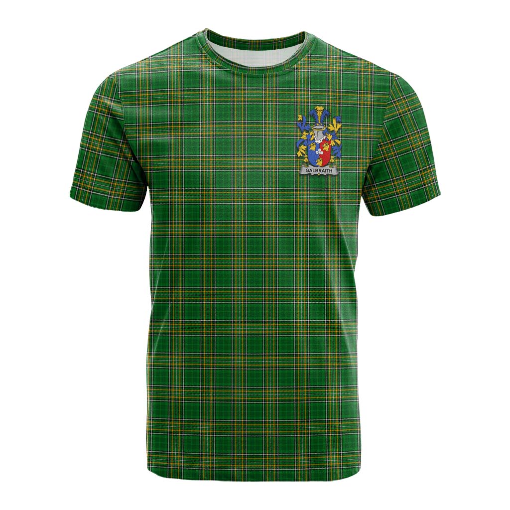 Tartan Vibes Clothing Galbraith Irish Clan Tartan Cotton T-shirt with Coat of Arms