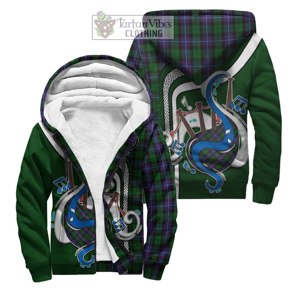 Galbraith Tartan Sherpa Hoodie with Epic Bagpipe Style Unisex S - Tartanvibesclothing Shop