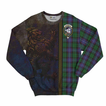 Galbraith Tartan Family Crest Sweatshirt Alba Gu Brath Be Brave Lion Ancient Style Unisex - Tartan Vibes Clothing