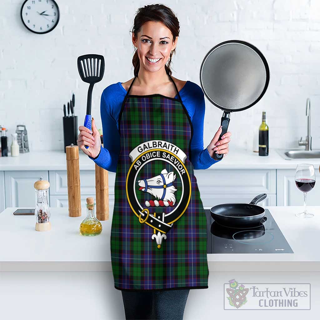 Galbraith Tartan Apron with Family Crest Black S 38x47 cm - Tartan Vibes Clothing