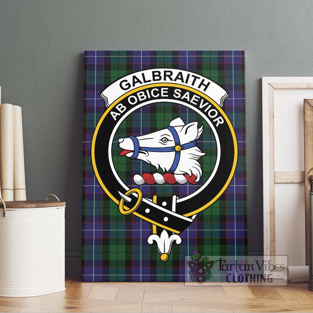 Galbraith Tartan Canvas Print Wall Art with Family Crest Without Frame - Tartan Vibes Clothing