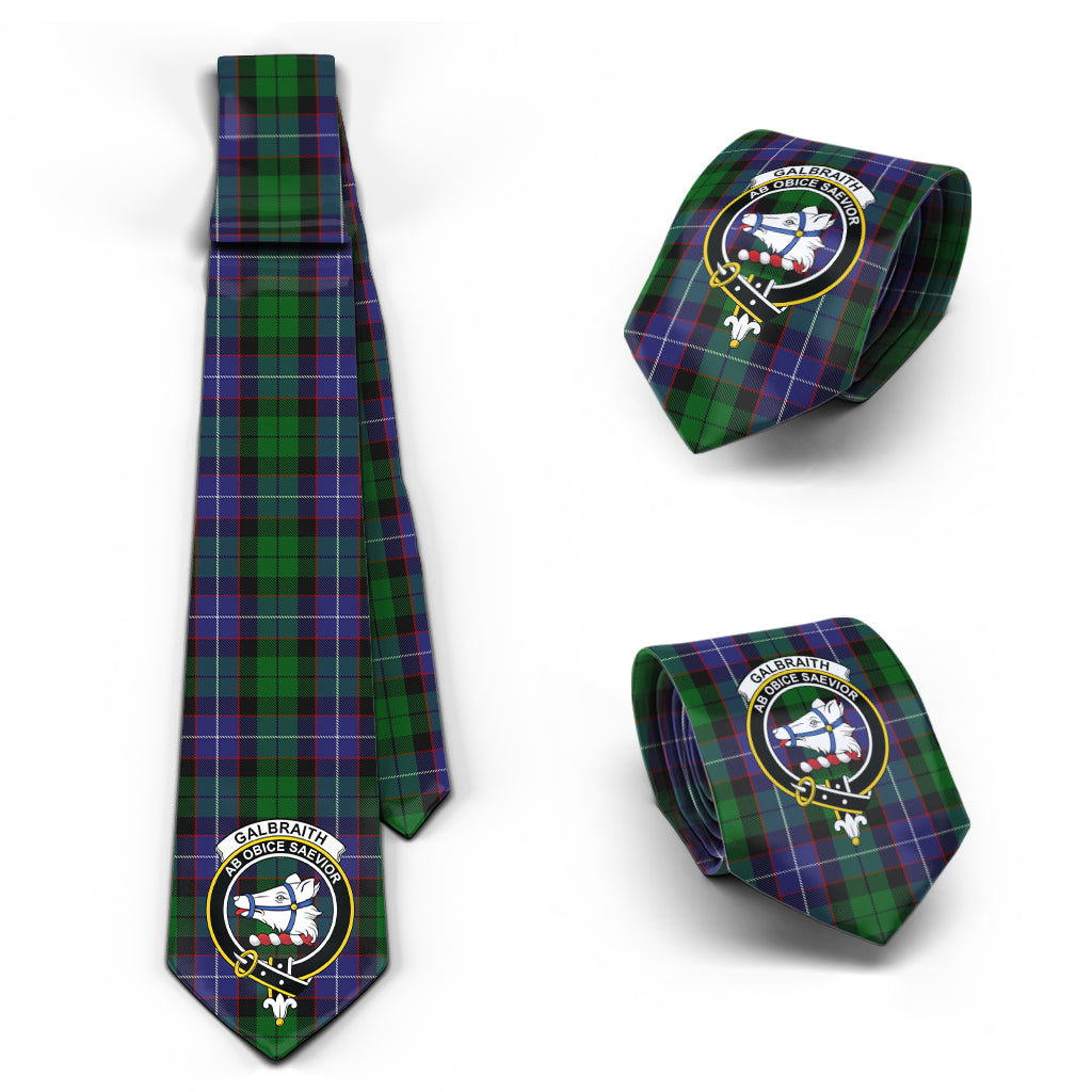 Galbraith Tartan Classic Necktie with Family Crest Necktie One Size - Tartan Vibes Clothing