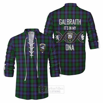 Galbraith Tartan Ghillie Kilt Shirt with Family Crest DNA In Me Style