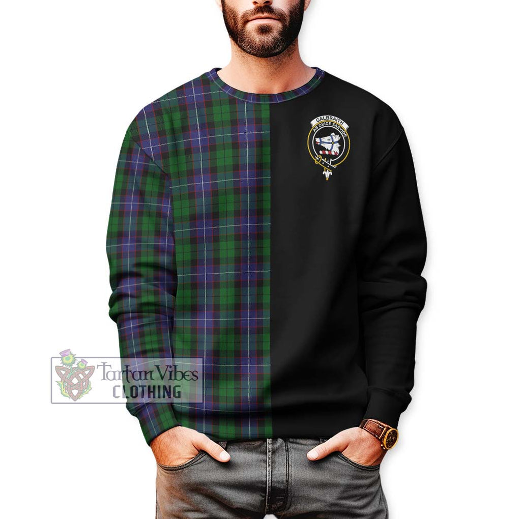 Galbraith Tartan Sweatshirt with Family Crest and Half Of Me Style Unisex - Tartanvibesclothing Shop