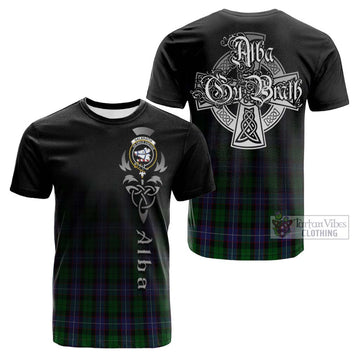 Galbraith Tartan Cotton T-shirt Featuring Alba Gu Brath Family Crest Celtic Inspired