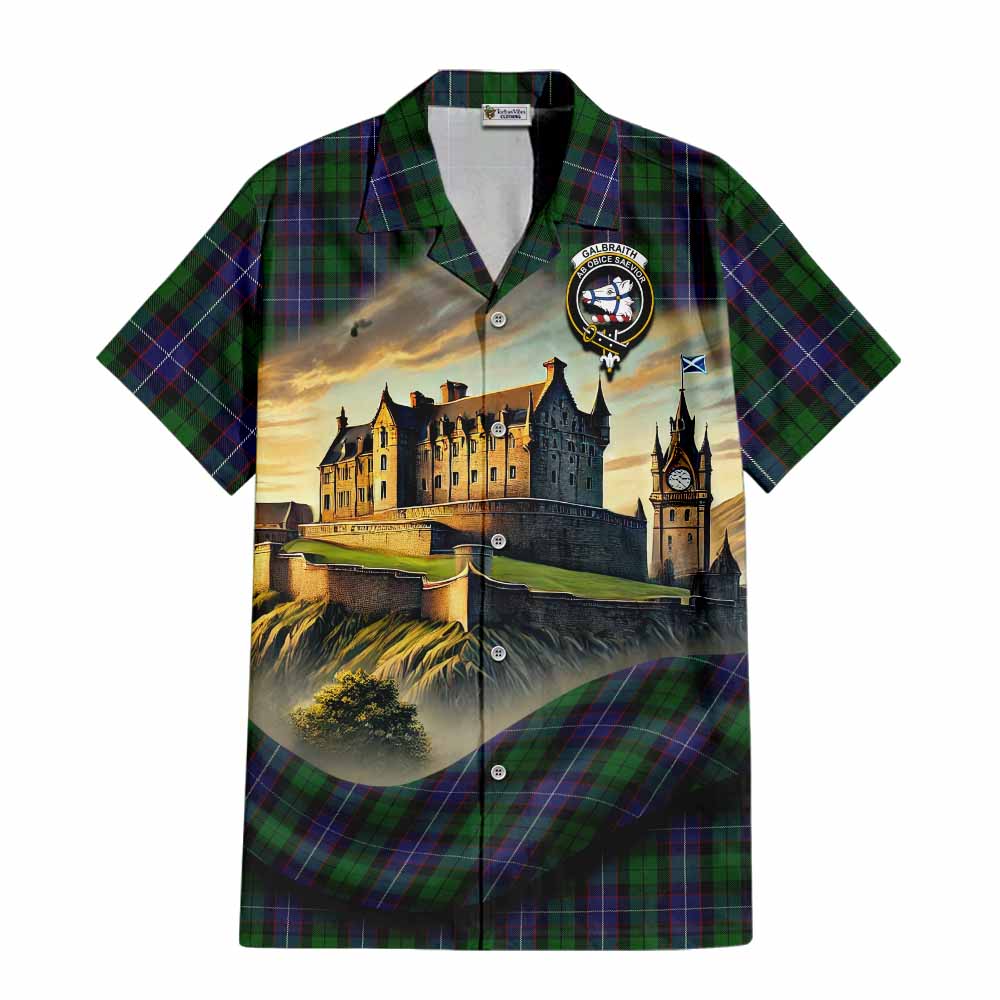 Galbraith Tartan Family Crest Hawaiian Shirt with Scottish Ancient Castle Style Kid - Tartan Vibes Clothing