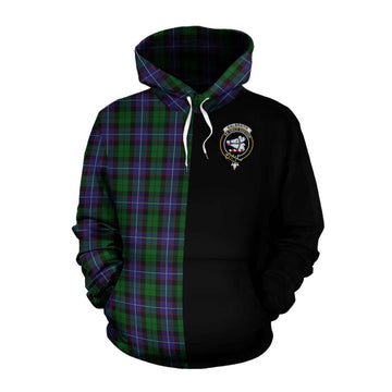 Galbraith Tartan Cotton Hoodie with Family Crest and Half Of Me Style