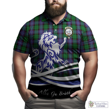 Galbraith Tartan Polo Shirt with Alba Gu Brath Regal Lion Emblem Kid - Tartan Vibes Clothing