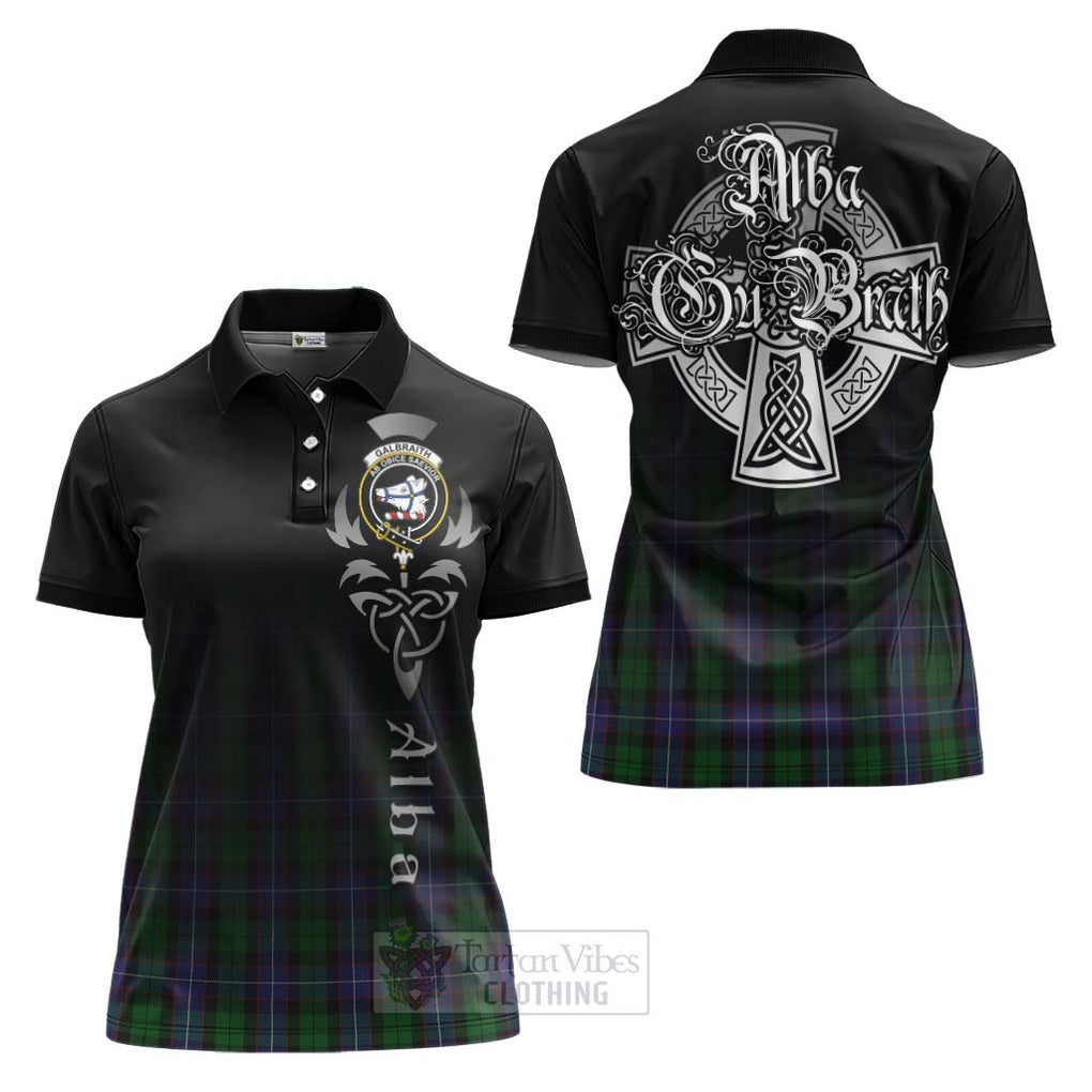 Tartan Vibes Clothing Galbraith Tartan Women's Polo Shirt Featuring Alba Gu Brath Family Crest Celtic Inspired