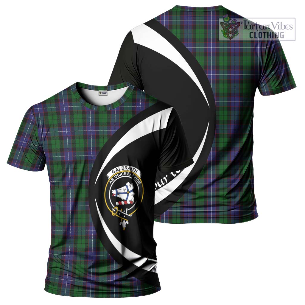 Tartan Vibes Clothing Galbraith Tartan T-Shirt with Family Crest Circle Style