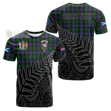 Galbraith Crest Tartan Cotton T-shirt with New Zealand Silver Fern Half Style