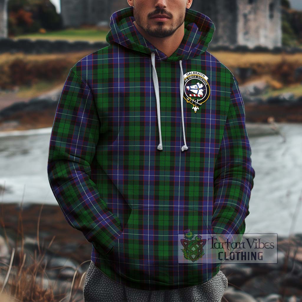 Tartan Vibes Clothing Galbraith Tartan Cotton Hoodie with Family Crest