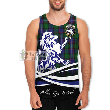 Galbraith Tartan Men's Tank Top with Alba Gu Brath Regal Lion Emblem Men - Tartan Vibes Clothing