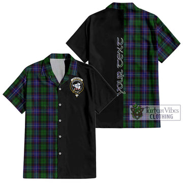 Galbraith Tartan Short Sleeve Button Shirt with Family Crest and Half Of Me Style