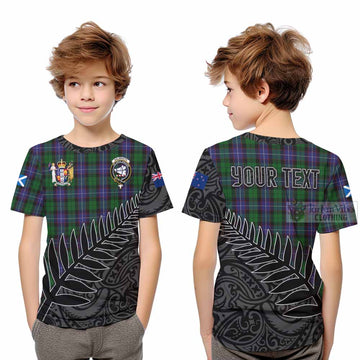 Galbraith Crest Tartan Kid T-Shirt with New Zealand Silver Fern Half Style