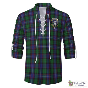 Galbraith Tartan Men's Scottish Traditional Jacobite Ghillie Kilt Shirt with Family Crest