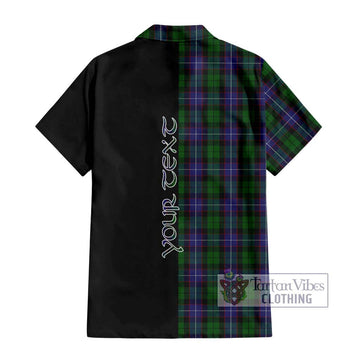 Galbraith Tartan Short Sleeve Button Shirt with Family Crest and Half Of Me Style