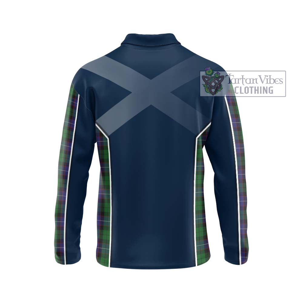 Galbraith Tartan Long Sleeve Polo Shirt with Family Crest and Lion Rampant Vibes Sport Style - Tartan Vibes Clothing