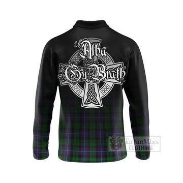 Galbraith Tartan Long Sleeve Polo Shirt Featuring Alba Gu Brath Family Crest Celtic Inspired