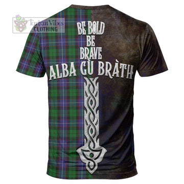 Galbraith Tartan Family Crest T-Shirt Alba Gu Brath Be Brave Lion Ancient Style - Tartan Vibes Clothing