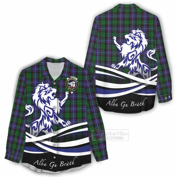 Galbraith Tartan Women's Casual Shirt with Alba Gu Brath Regal Lion Emblem