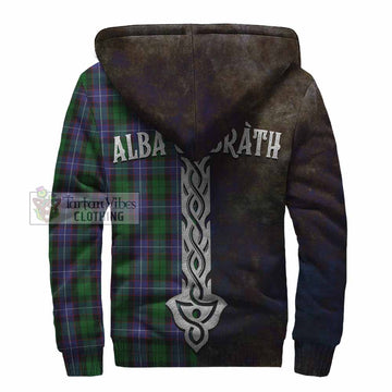 Galbraith Tartan Family Crest Sherpa Hoodie Alba Gu Brath Be Brave Lion Ancient Style - Tartan Vibes Clothing