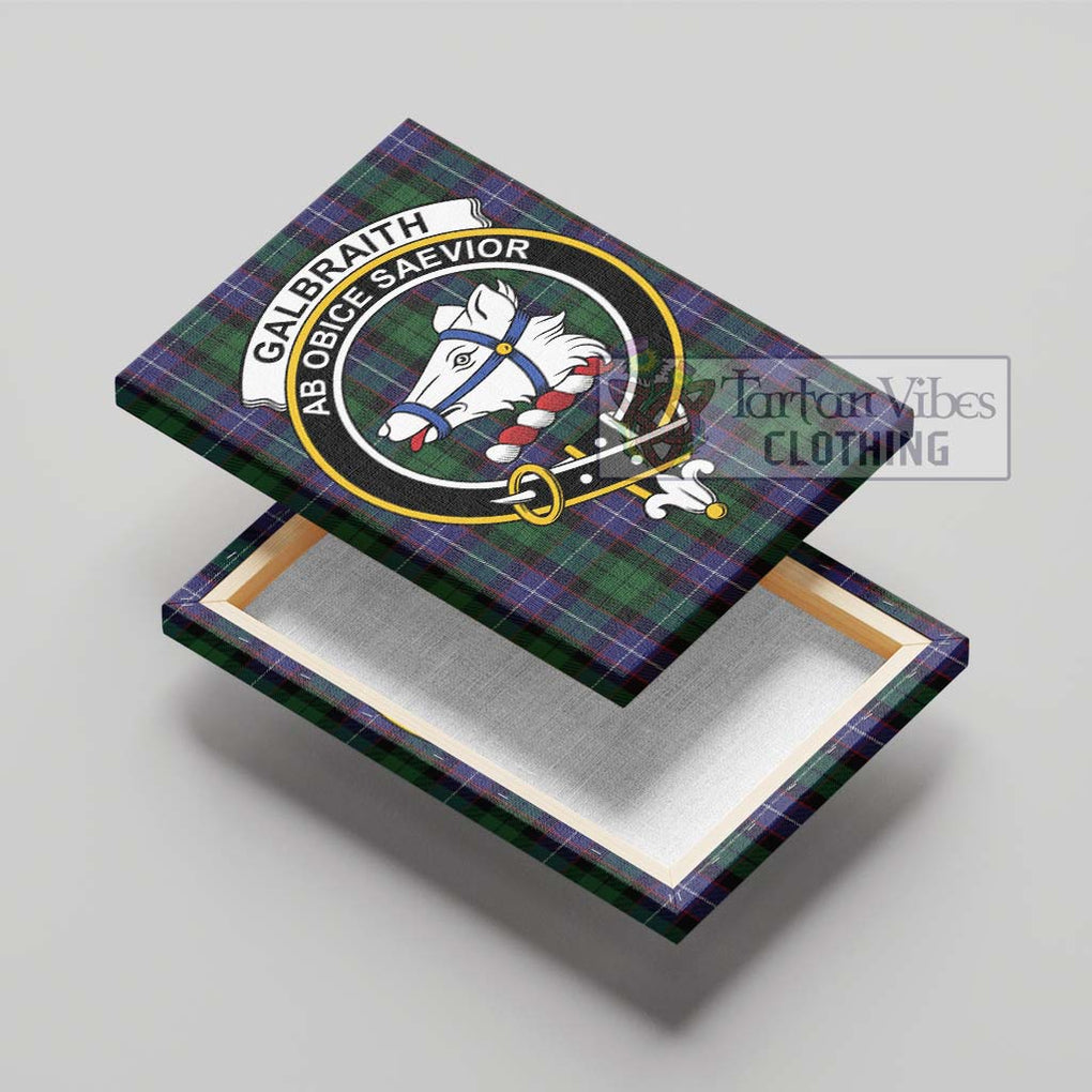 Galbraith Tartan Canvas Print Wall Art with Family Crest - Tartan Vibes Clothing