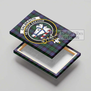 Galbraith Tartan Canvas Print Wall Art with Family Crest