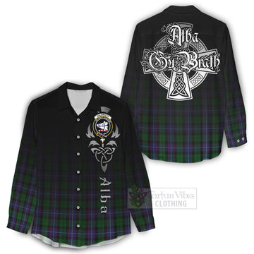 Galbraith Tartan Women's Casual Shirt Featuring Alba Gu Brath Family Crest Celtic Inspired