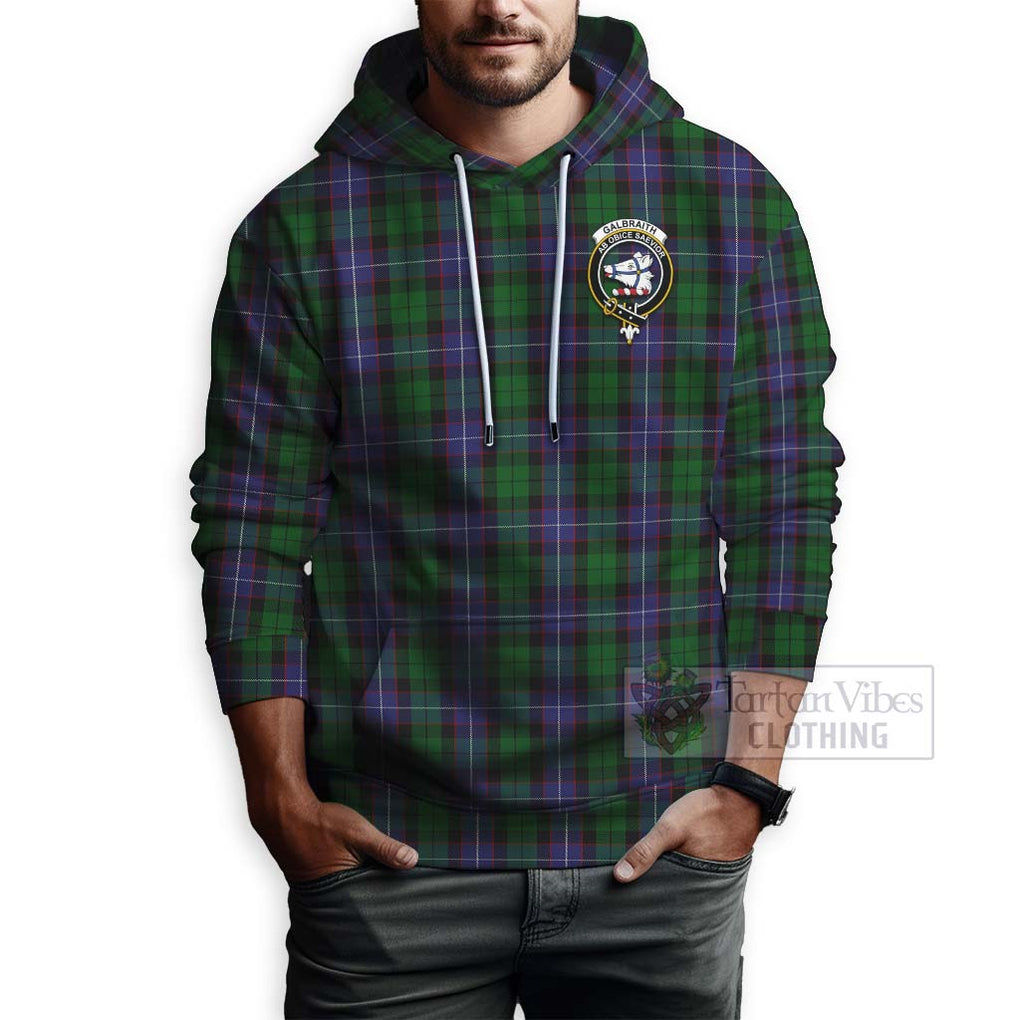 Tartan Vibes Clothing Galbraith Tartan Hoodie with Family Crest and Bearded Skull Holding Bottles of Whiskey