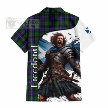 Galbraith Crest Tartan Short Sleeve Button Shirt Inspired by the Freedom of Scottish Warrior