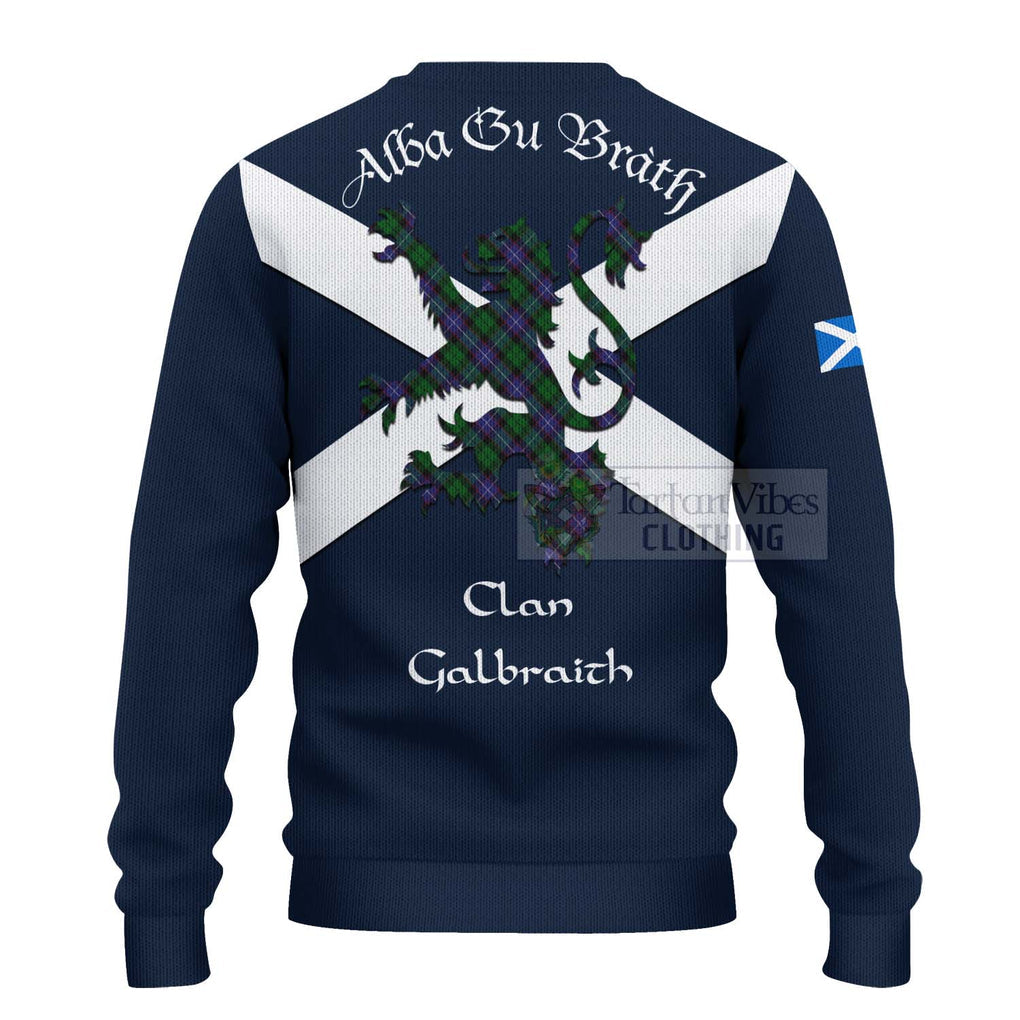 Tartan Vibes Clothing Galbraith Tartan Lion Rampant Knitted Sweater – Proudly Display Your Heritage with Alba Gu Brath and Clan Name