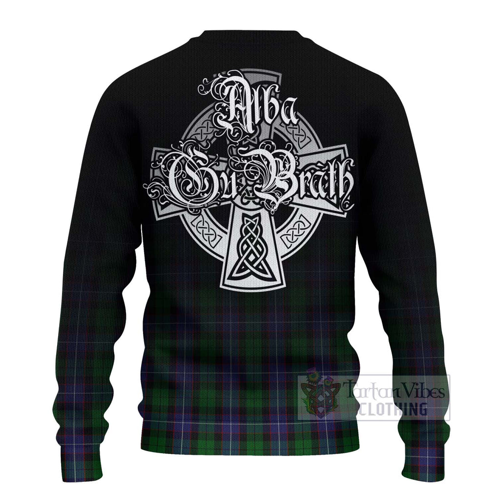 Tartan Vibes Clothing Galbraith Tartan Knitted Sweater Featuring Alba Gu Brath Family Crest Celtic Inspired