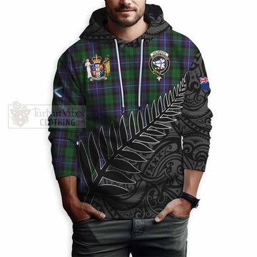 Galbraith Crest Tartan Hoodie with New Zealand Silver Fern Half Style