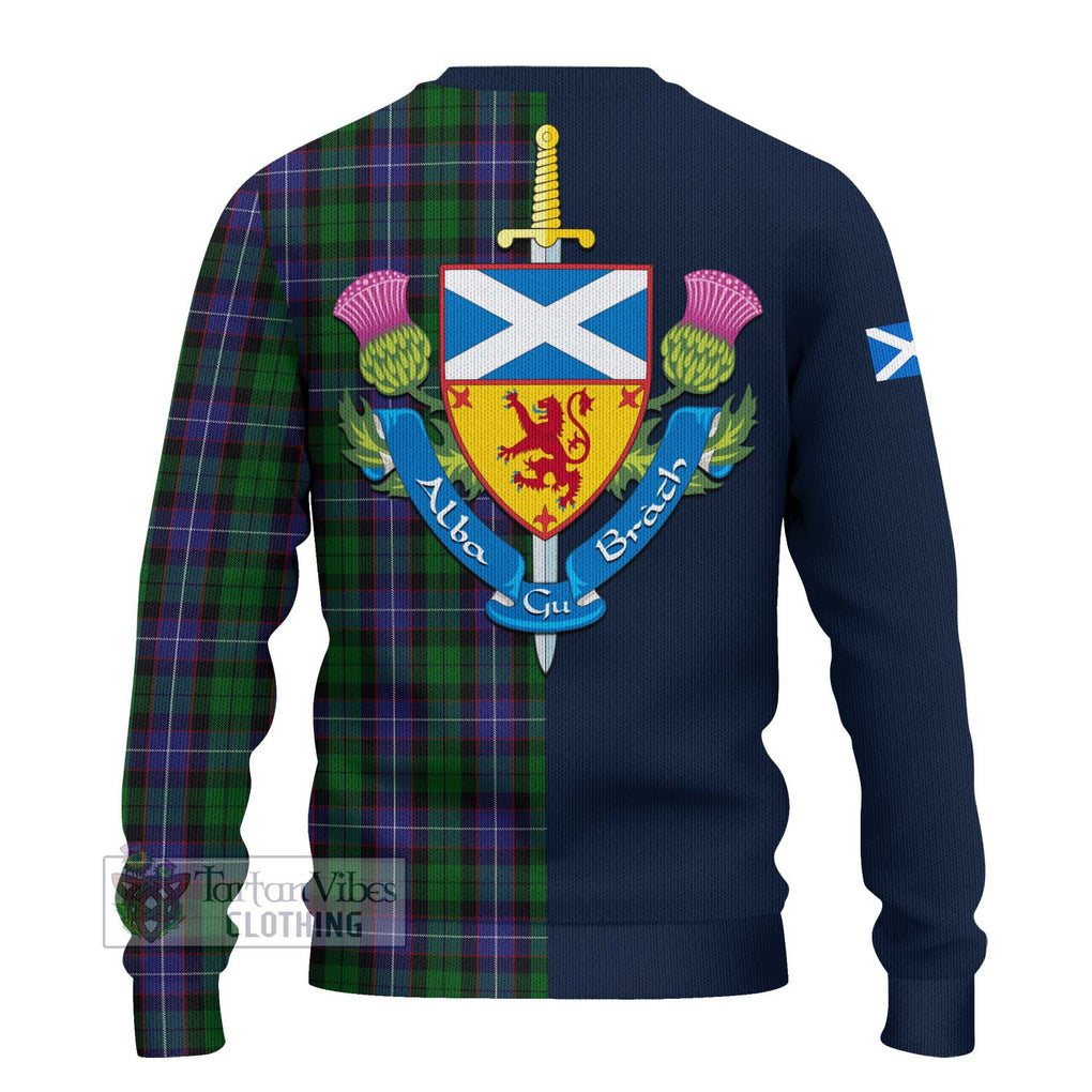 Tartan Vibes Clothing Galbraith Tartan Knitted Sweater with Scottish Lion Royal Arm Half Style