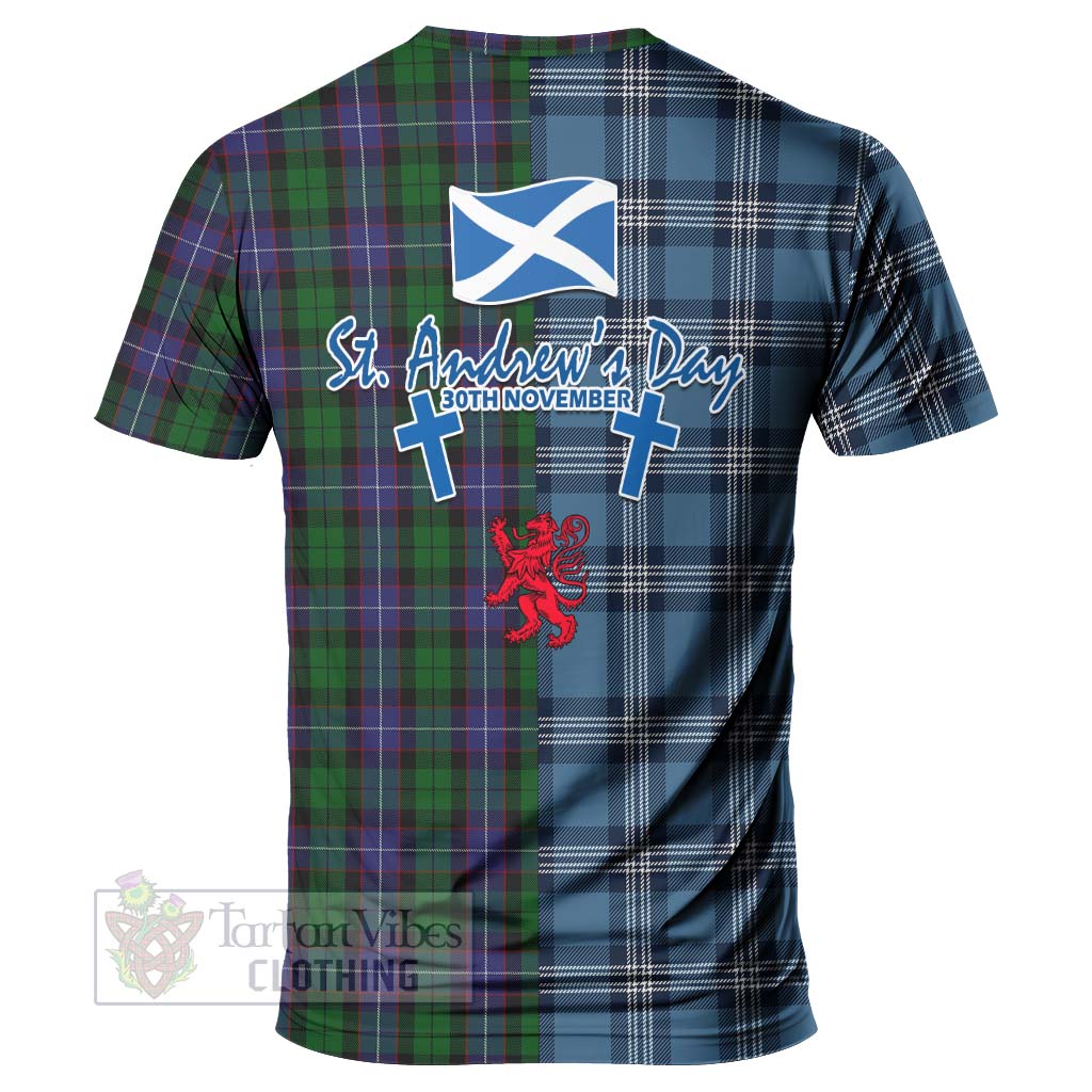 Tartan Vibes Clothing Galbraith Tartan T-Shirt Happy St. Andrew's Day Half Tartan Style