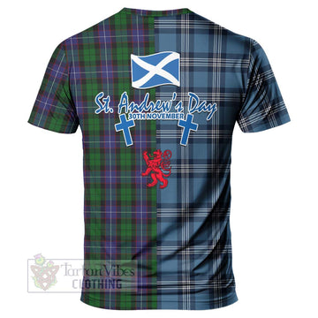 Galbraith Tartan T-Shirt Happy St. Andrew's Day Half Tartan Style