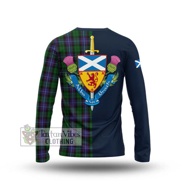 Galbraith Tartan Long Sleeve T-Shirt Alba with Scottish Lion Royal Arm Half Style