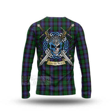 Galbraith Tartan Long Sleeve T-Shirt with Family Crest Celtic Skull Style