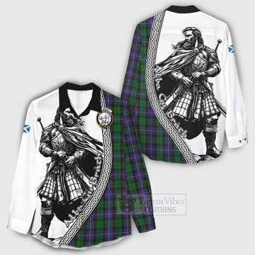 Galbraith Tartan Clan Crest Women's Casual Shirt with Highlander Warrior Celtic Style