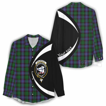 Galbraith Tartan Women's Casual Shirt with Family Crest Circle Style