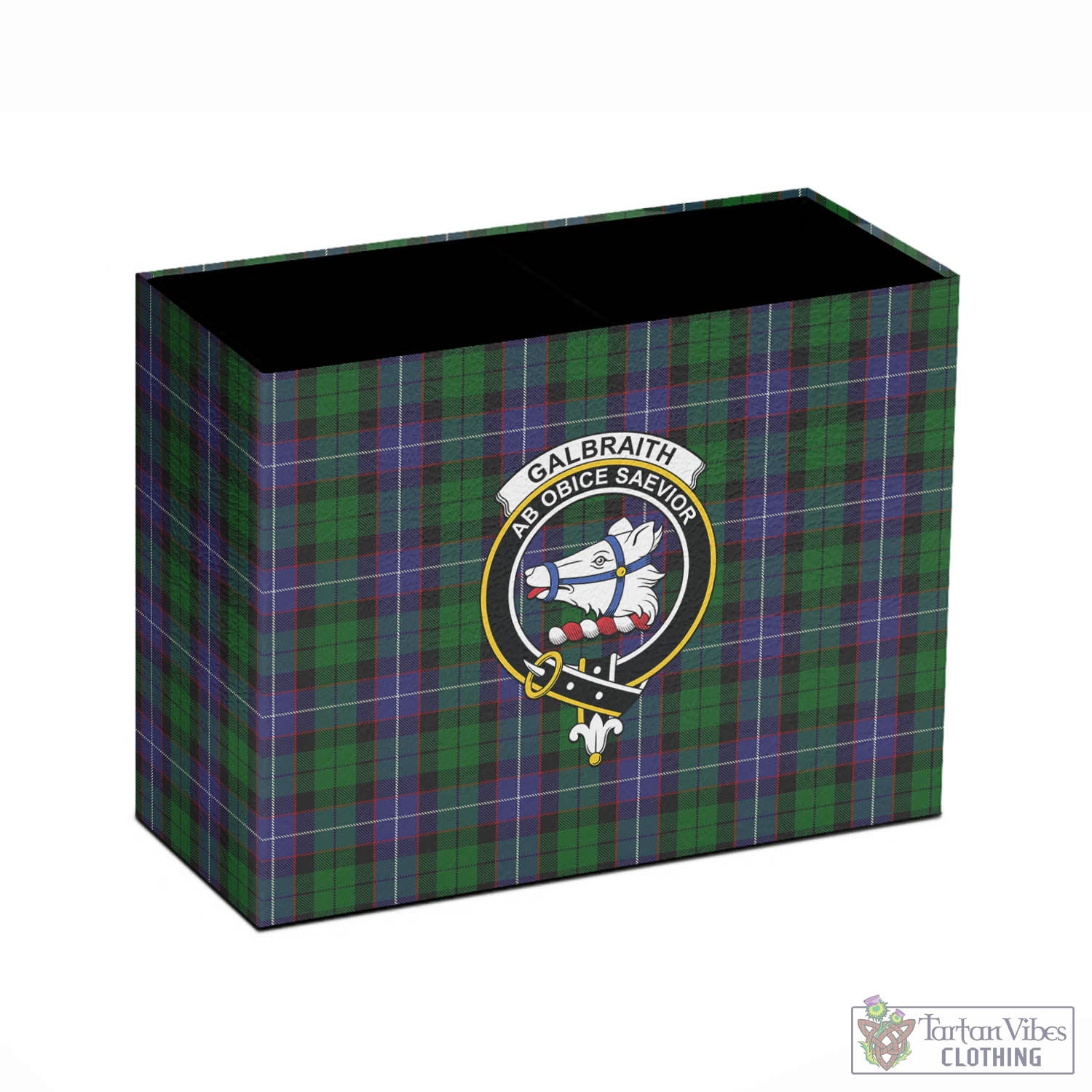 Tartan Vibes Clothing Galbraith Tartan Pen Holder with Family Crest