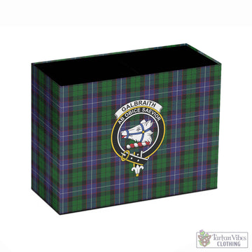 Galbraith Tartan Pen Holder with Family Crest