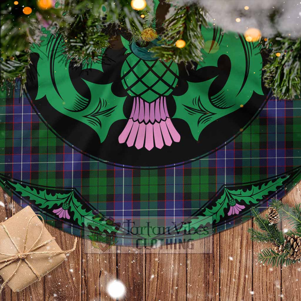 Tartan Vibes Clothing Galbraith Tartan Christmas Tree Skirt Scottish Thistle Style